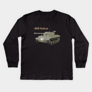 M18 Hellcat American WW2 Tank Destroyer Kids Long Sleeve T-Shirt